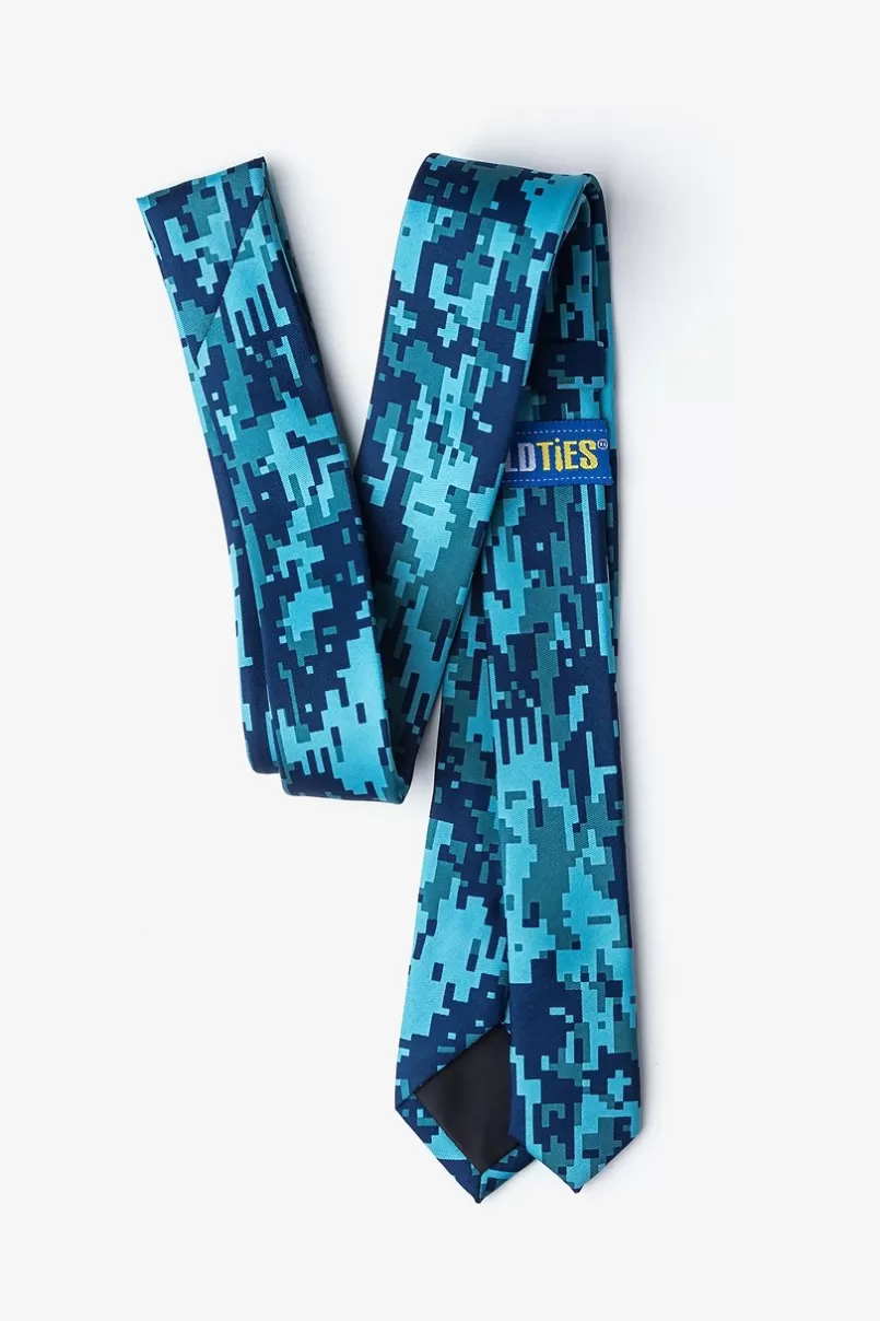 Ties Digital Camo Navy Blue Skinny Tie NavyBlue&SkyBlue Hot