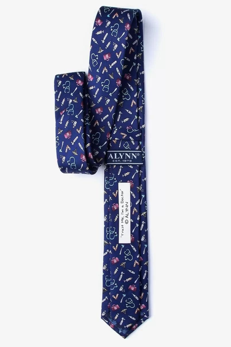 Ties Doctor Navy Blue Skinny Tie Discount