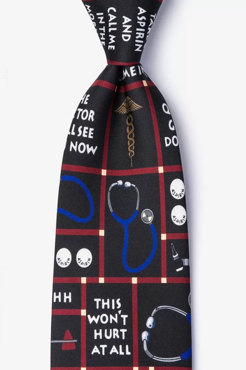 Ties Doctor's Sayings Black Tie Hot