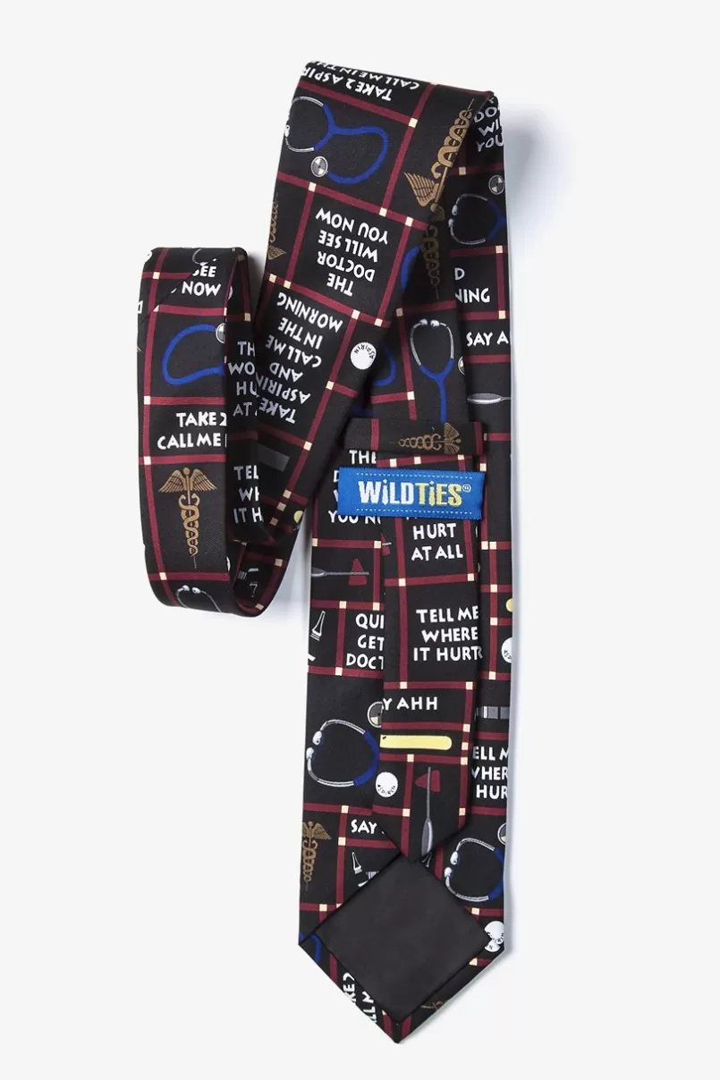 Ties Doctor's Sayings Black Tie Hot