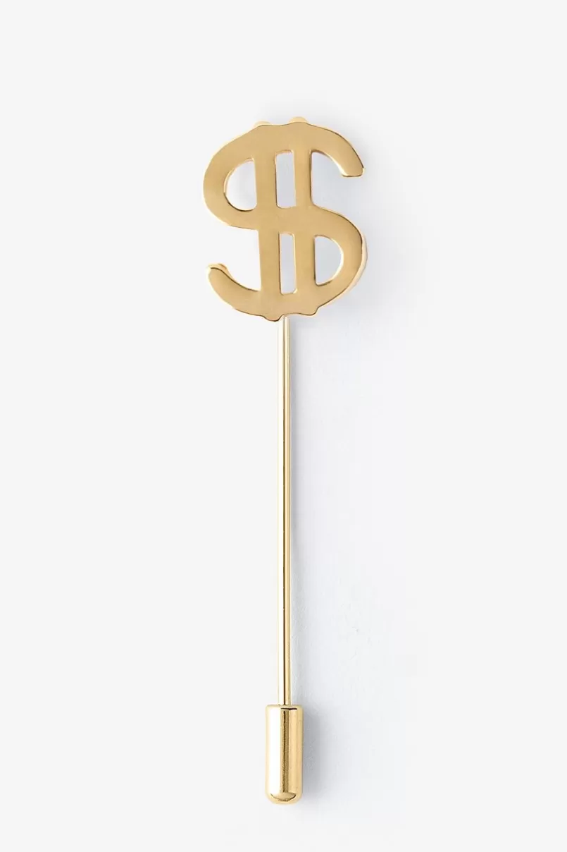 Ties Dollar Sign Lapel Pin Gold Outlet