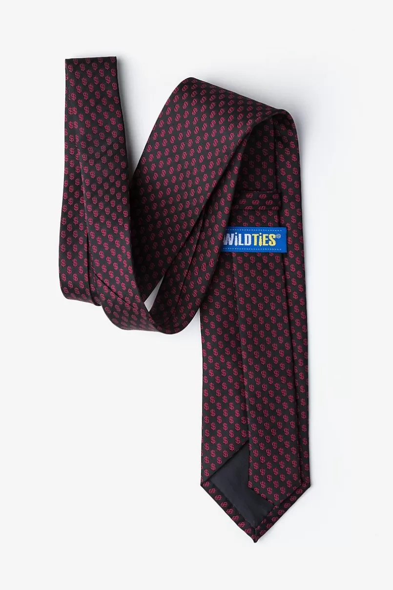 Ties Dollar Signs Black Extra Long Tie Sale