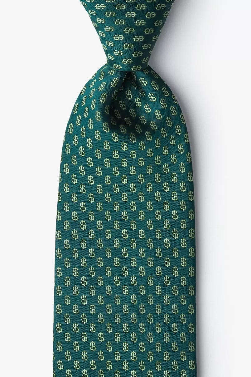 Ties Dollar Signs Hunter Green Tie Outlet
