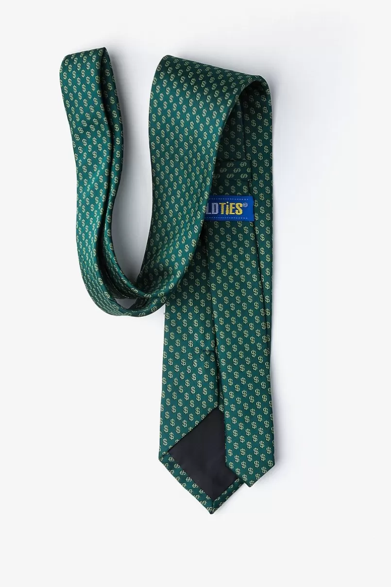 Ties Dollar Signs Hunter Green Tie Outlet