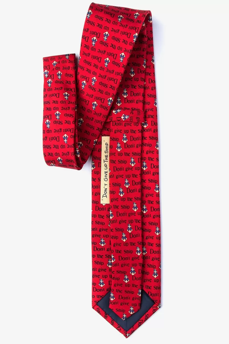 Ties Don't give up the ship Red Tie Best Sale