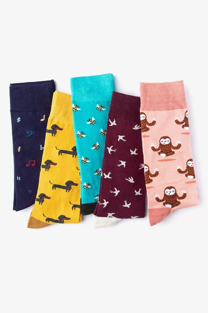Ties Don't Worry Be Happy Maroon Sock Pack Discount