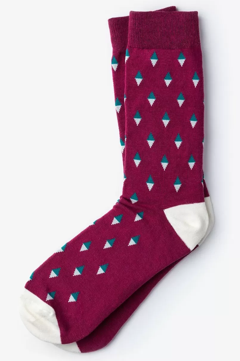 Ties Downey Sock Maroon Best Sale