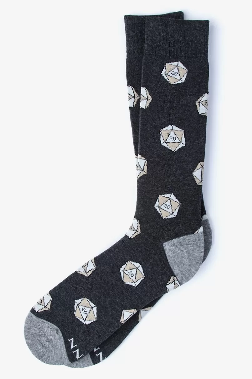 Ties Dungeons and Dragon Socks   | D&D | D20 Sock Black Cheap