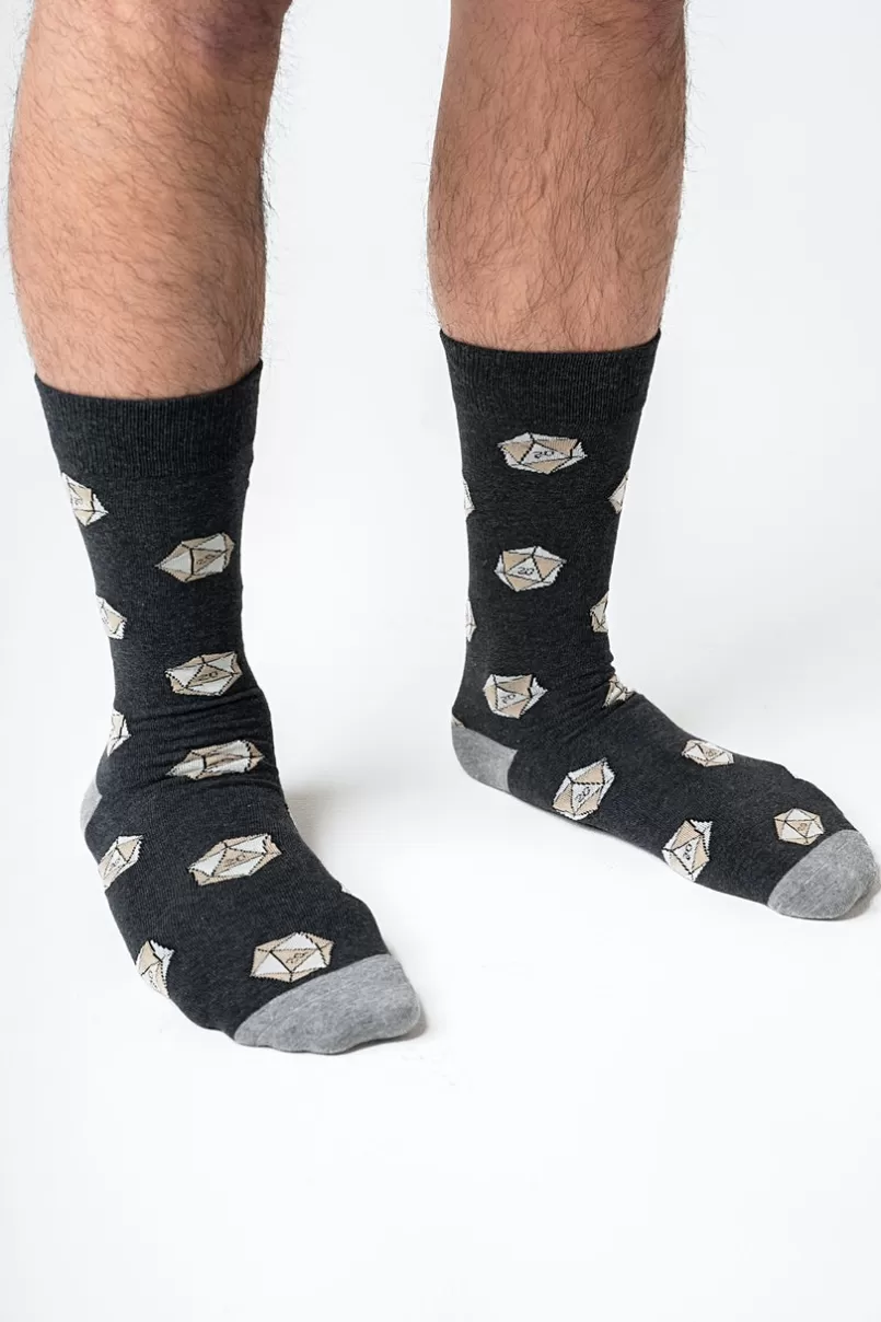 Ties Dungeons and Dragon Socks   | D&D | D20 Sock Black Cheap