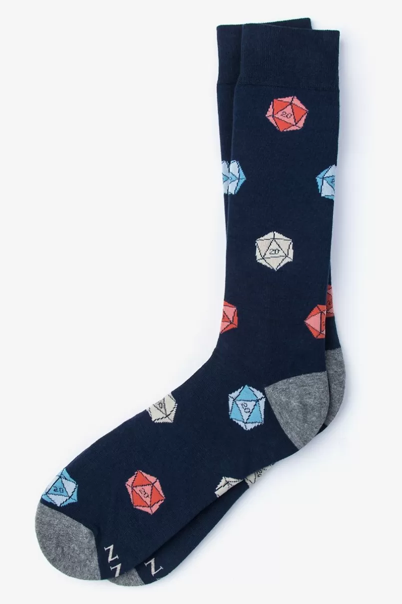 Ties Dungeons and Dragons  D20 | D&D Navy Blue Sock NavyBlue Cheap