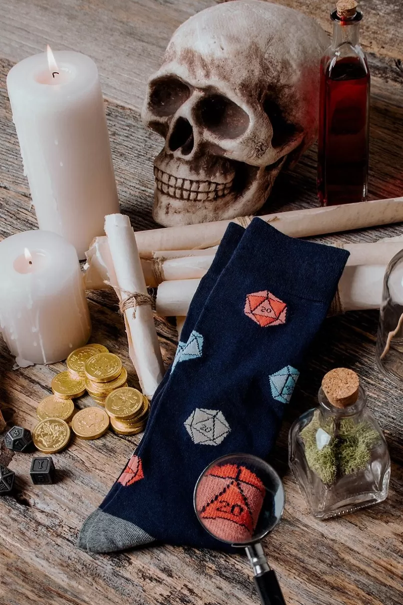 Ties Dungeons and Dragons  D20 | D&D Navy Blue Sock NavyBlue Cheap