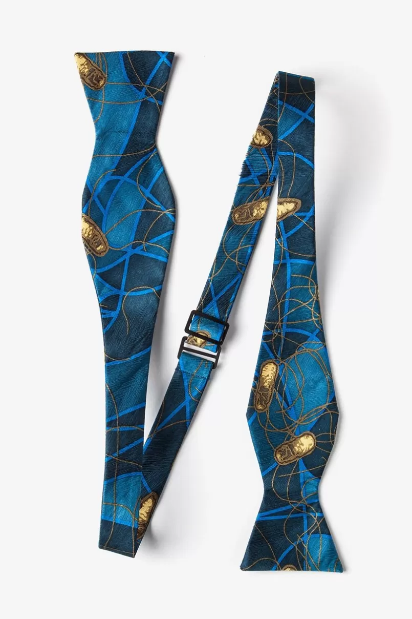 Ties E. Coli II Blue Self-Tie Bow Tie New
