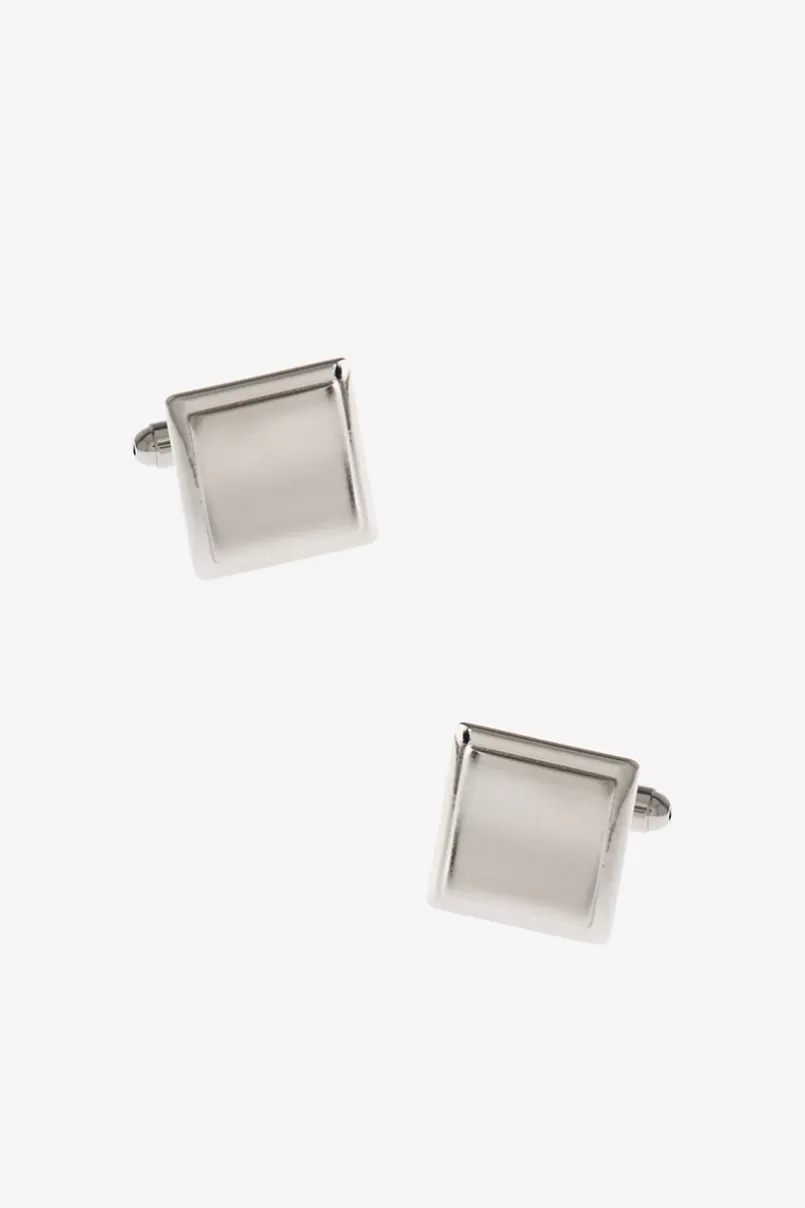 Ties Elegant Shimmer Square Silver Cufflinks Best