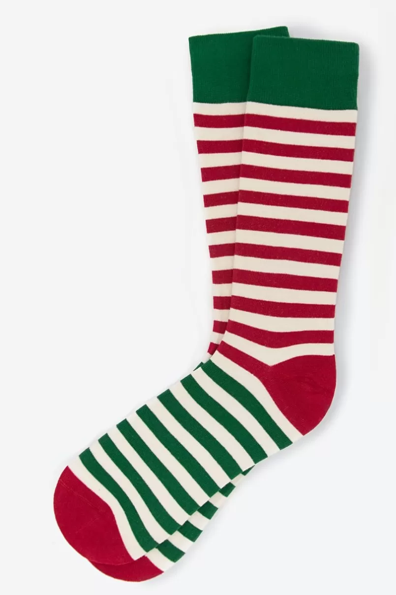 Ties Elf Stripe Beige Sock Fashion