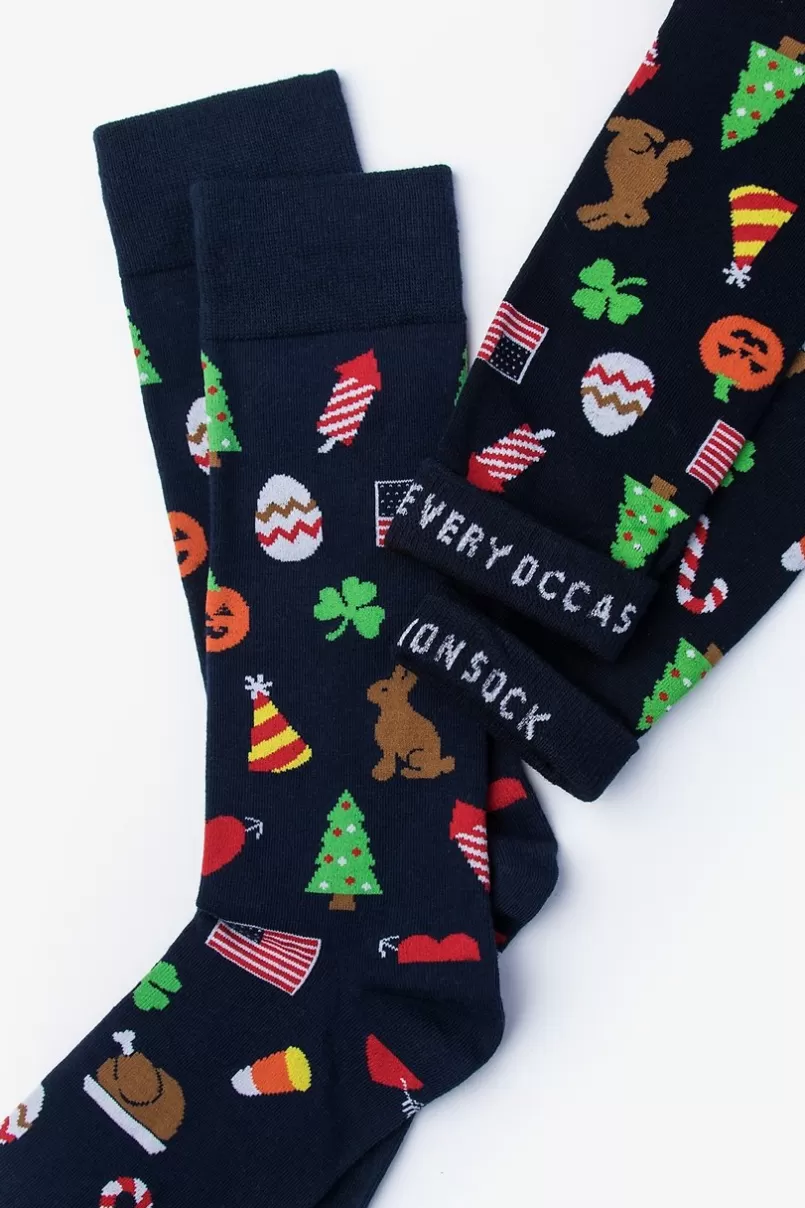 Ties Every Holiday Navy Blue Sock Store