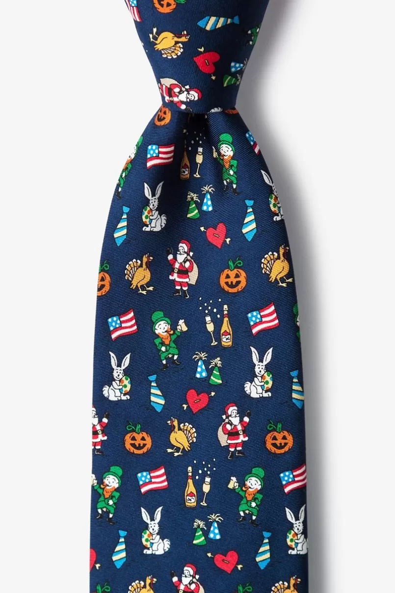Ties Every Holiday Navy Blue Tie Outlet