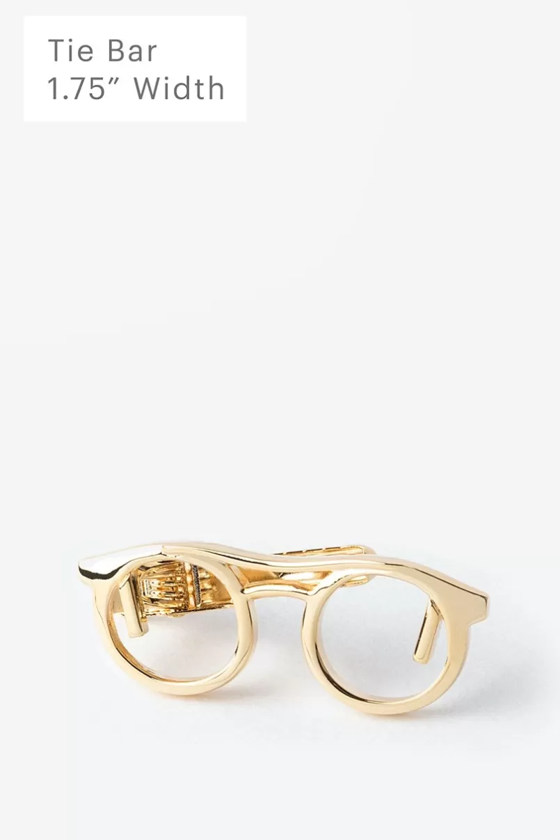 Ties Eyeglasses Tie Bar Gold Hot