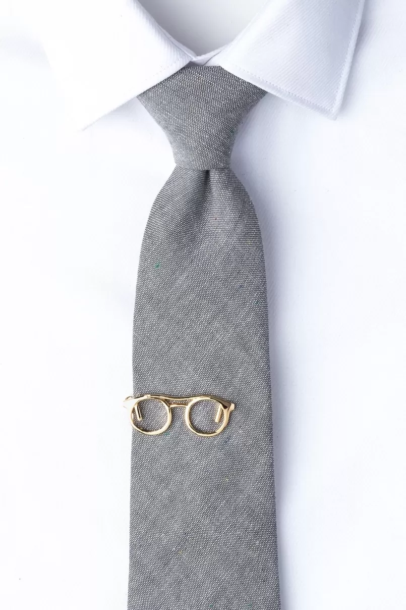 Ties Eyeglasses Tie Bar Gold Hot