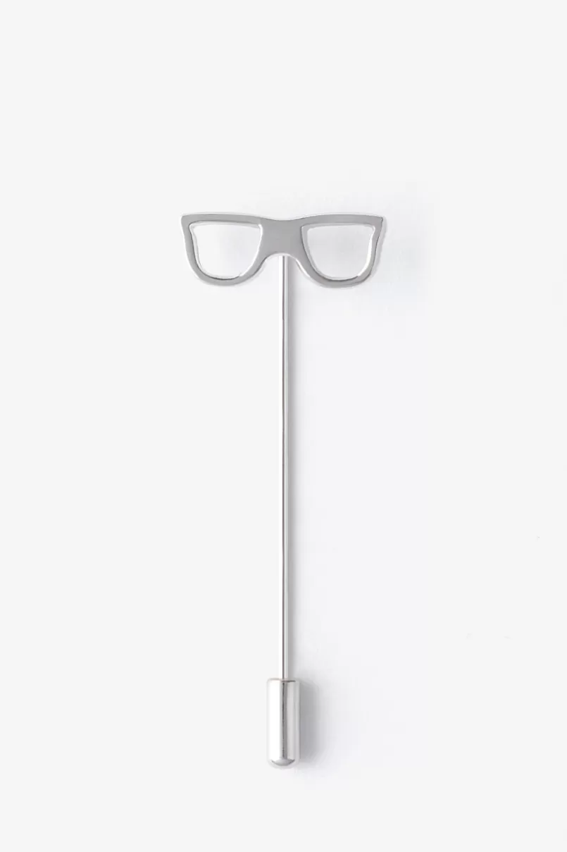 Ties Eyeglasses Silver Lapel Pin Discount