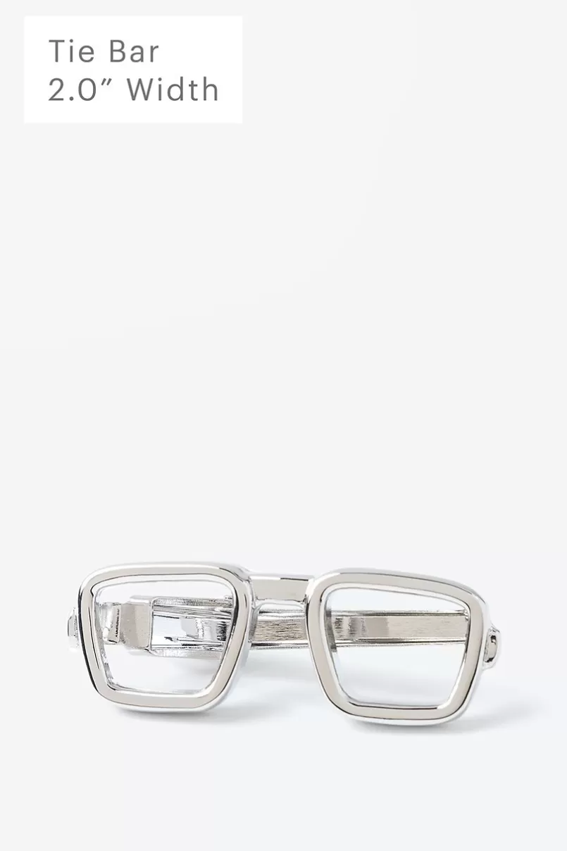 Ties Eyeglasses Silver Tie Bar New
