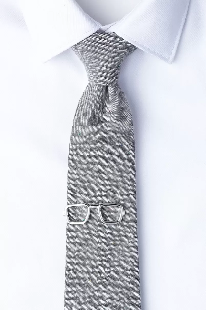 Ties Eyeglasses Silver Tie Bar New