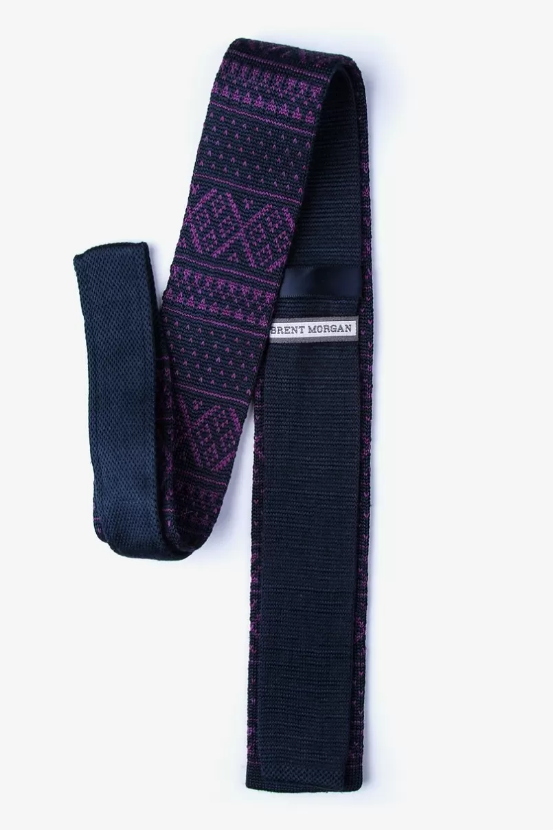 Ties Fair Isle Navy Blue Knit Skinny Tie NavyBlue Outlet
