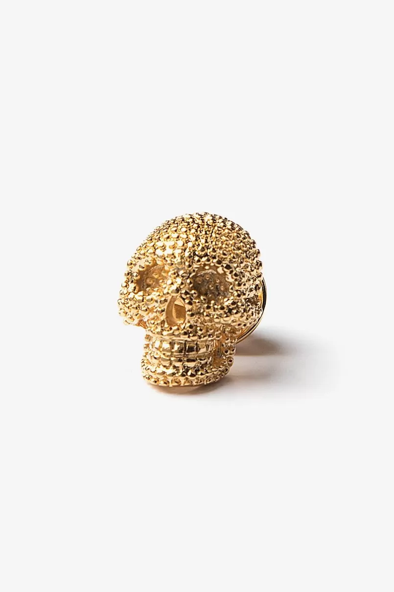 Ties Fancy Skull Lapel Pin Gold Hot