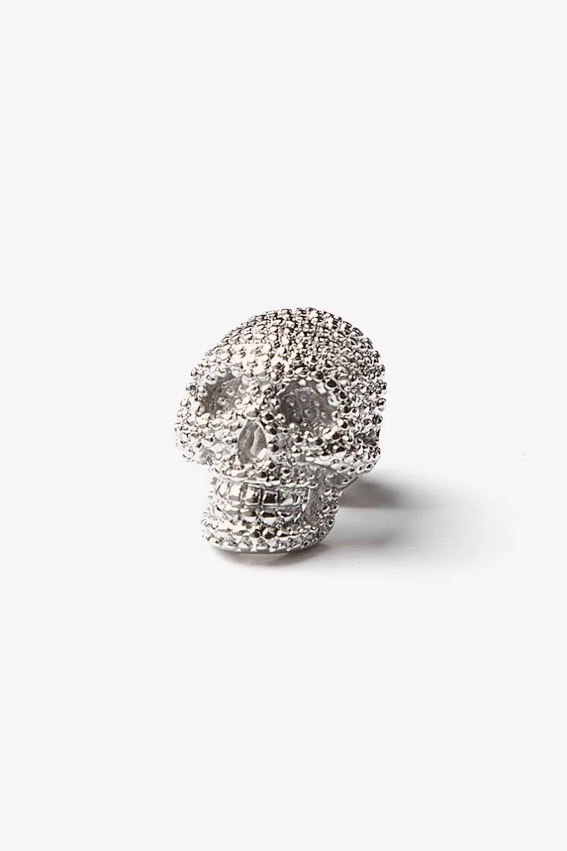 Ties Fancy Skull Lapel Pin Silver Flash Sale