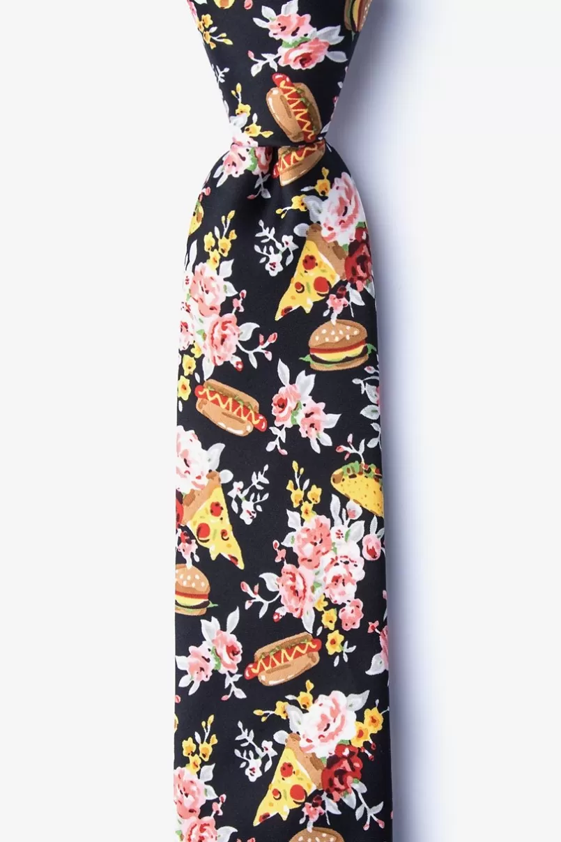 Ties Fast Food Floral Skinny Tie Black Best