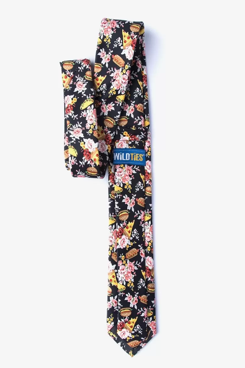 Ties Fast Food Floral Skinny Tie Black Best