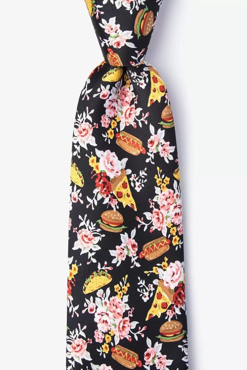 Ties Fast Food Floral Tie Black Best Sale