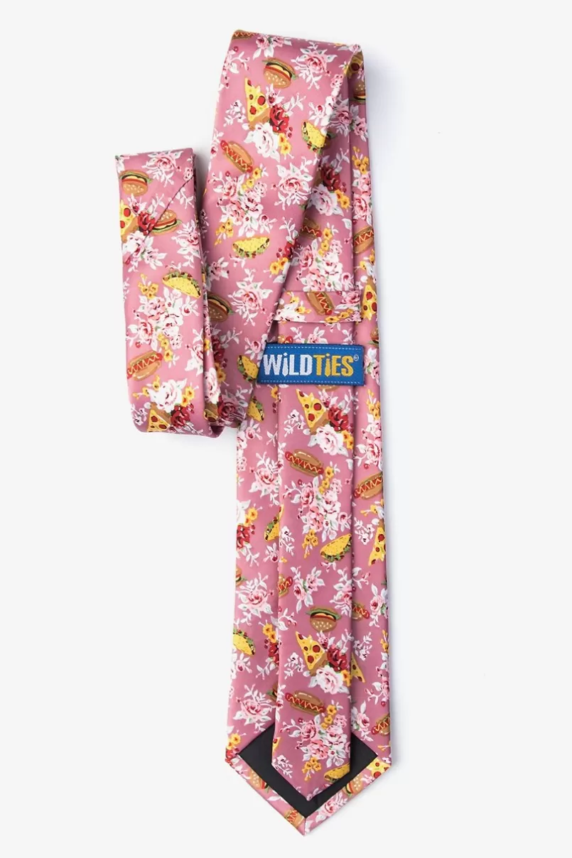 Ties Fast Food Floral Tie Pink Clearance