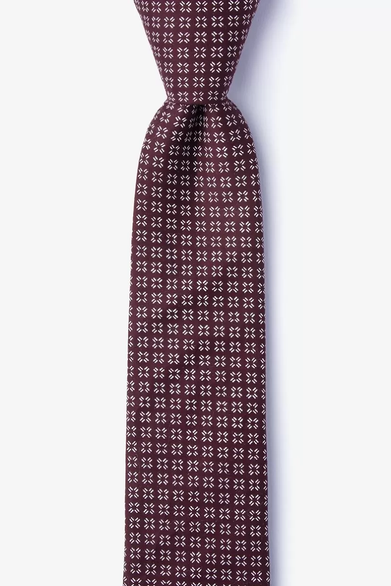 Ties Fayette Skinny Tie Burgundy New