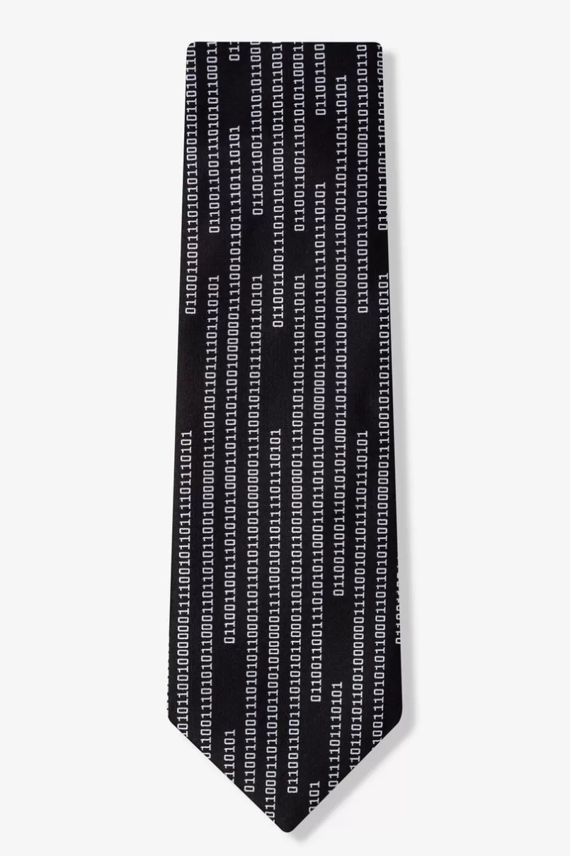 Ties F*ck You in Binary Code Black Tie Cheap