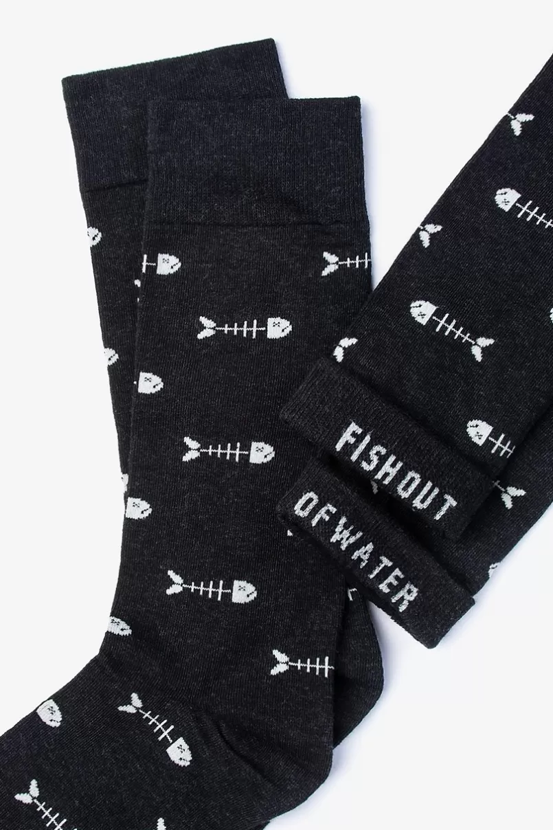 Ties Fish Bone Sock Black Hot