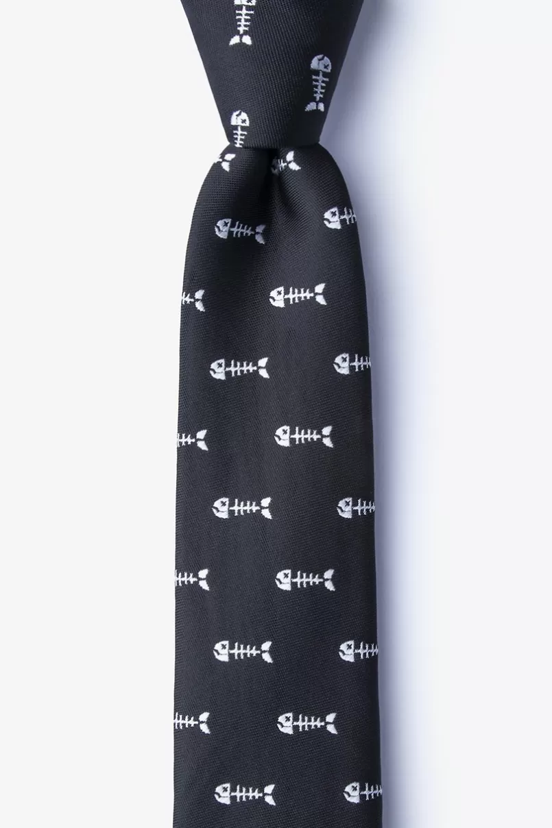 Ties Fish Bones Skinny Tie Black Sale