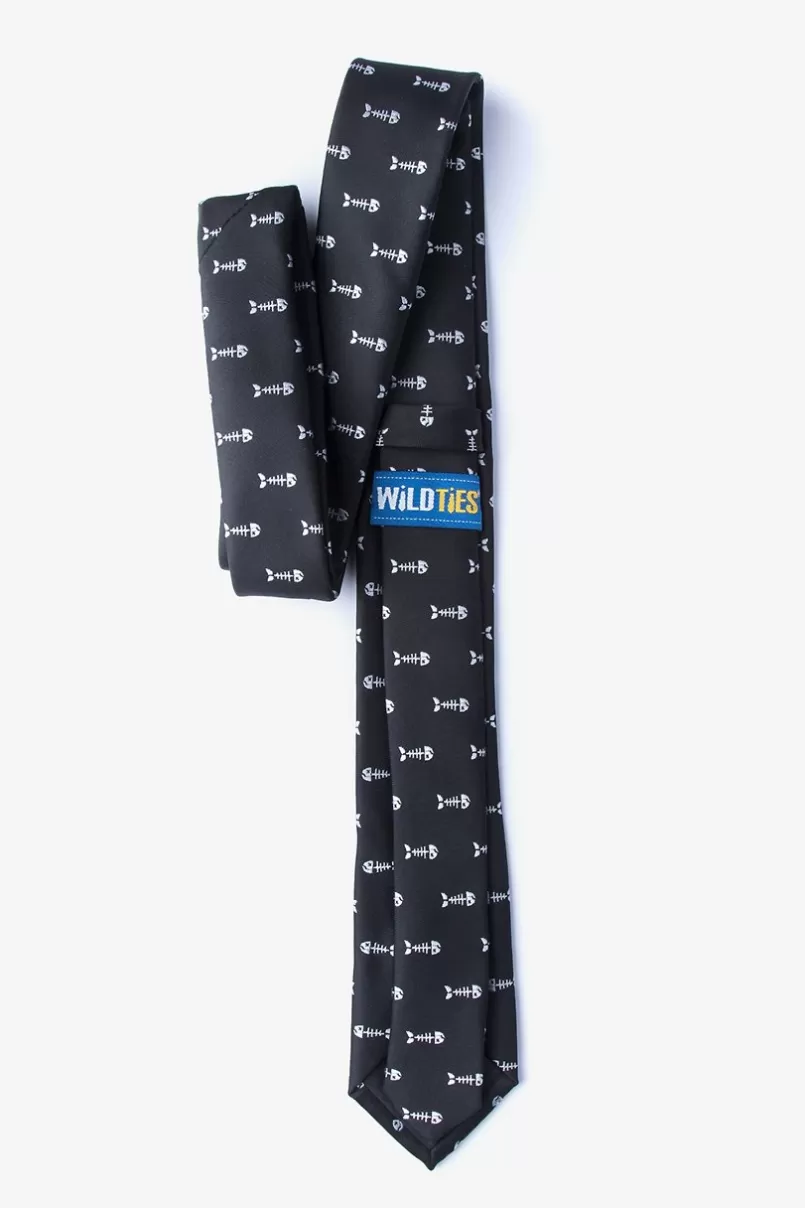Ties Fish Bones Skinny Tie Black Sale