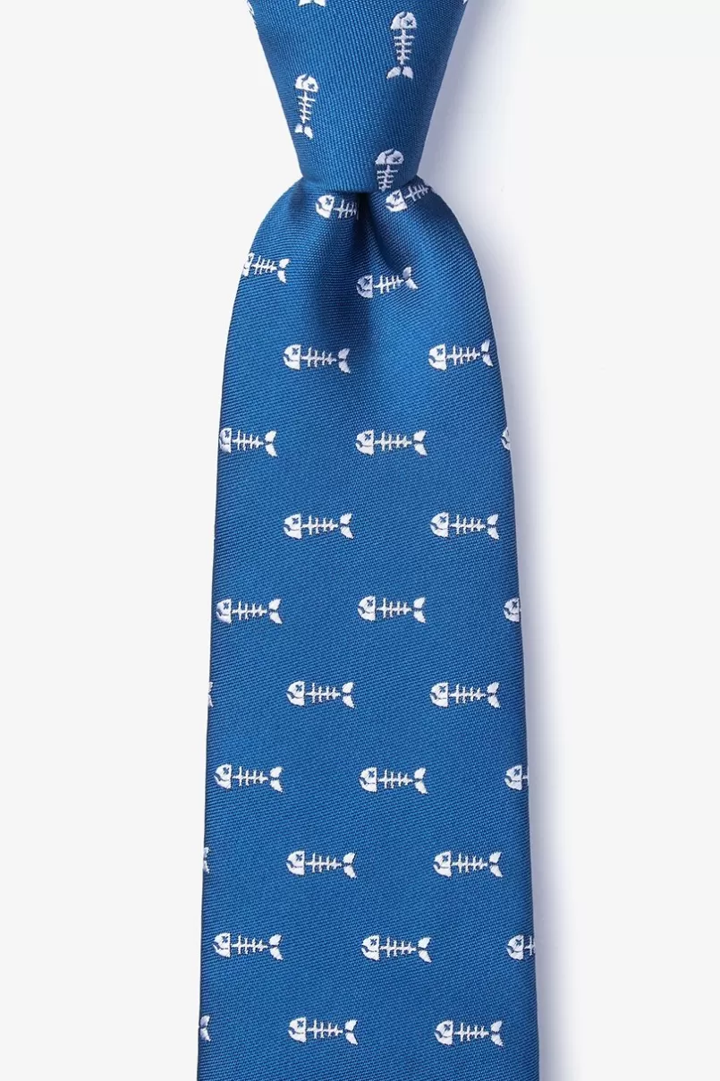 Ties Fish Bones Extra Long Tie Blue Online