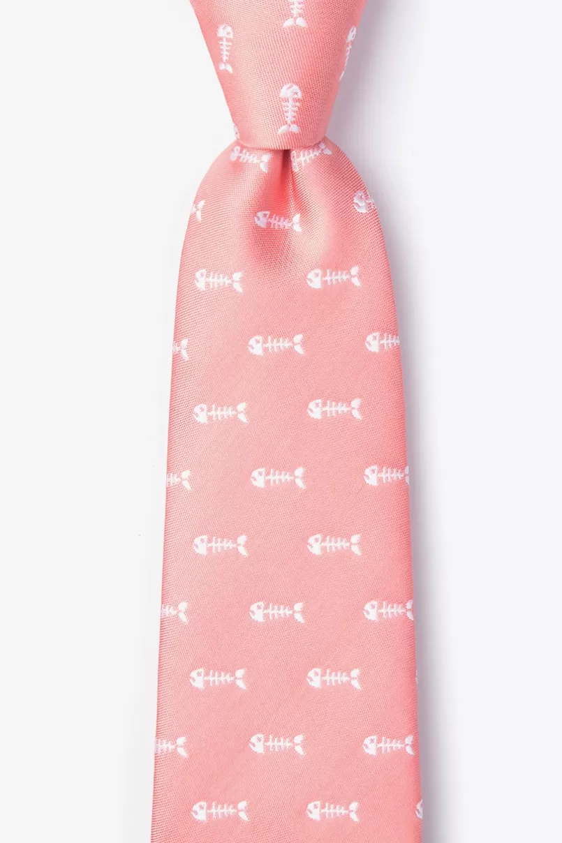 Ties Fish Bones Extra Long Tie Peach Discount