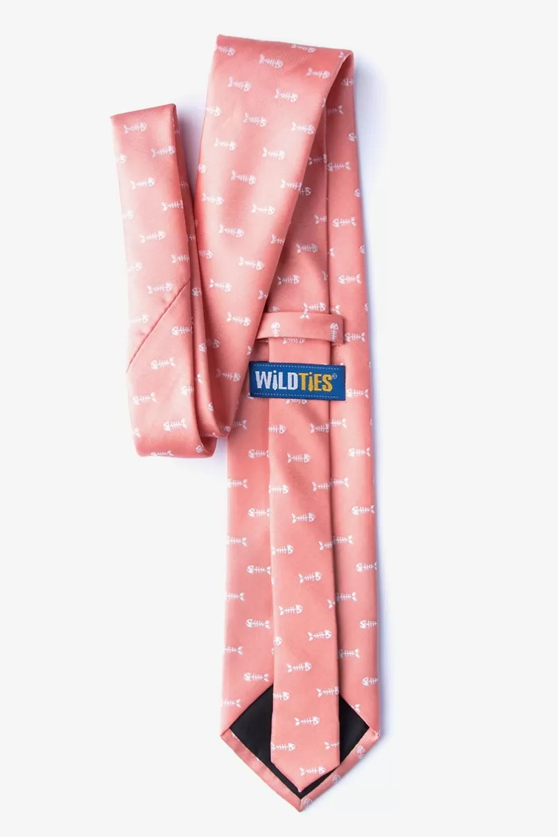 Ties Fish Bones Extra Long Tie Peach Discount