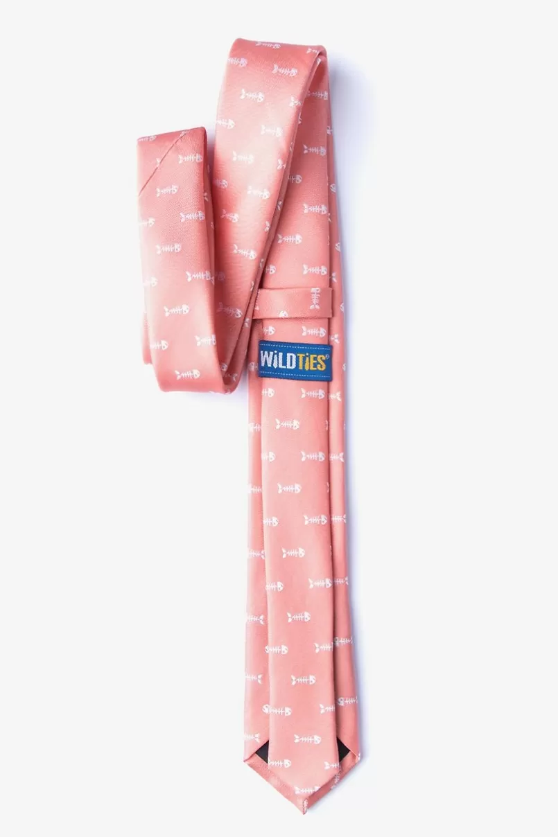 Ties Fish Bones Skinny Tie Peach Store