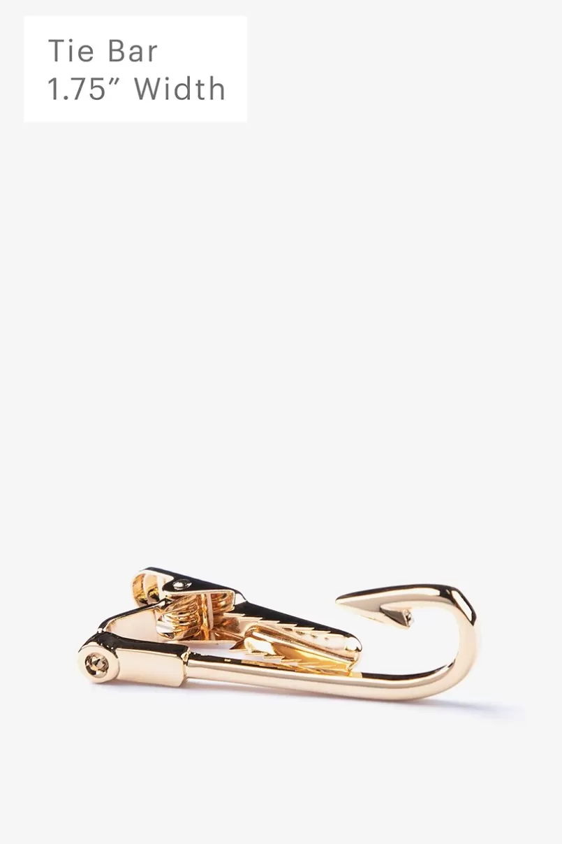 Ties Fish Hook Tie Bar Gold Cheap
