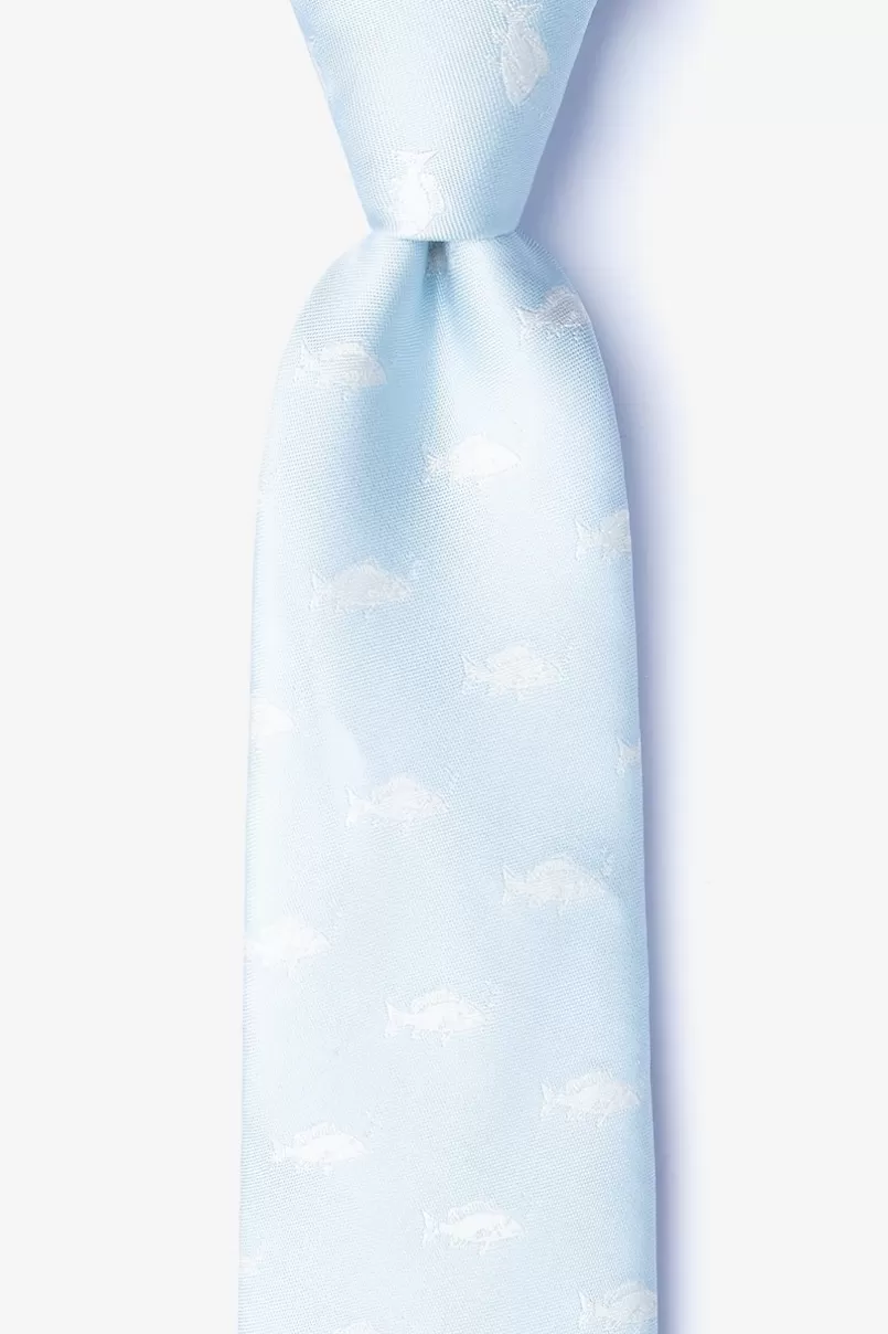 Ties Fish Mineral Blue Extra Long Tie MineralBlue Outlet