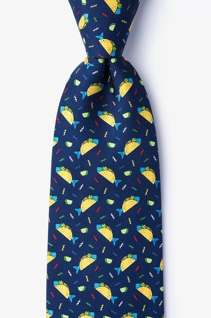 Ties Fish Tacos Navy Blue Tie Best Sale