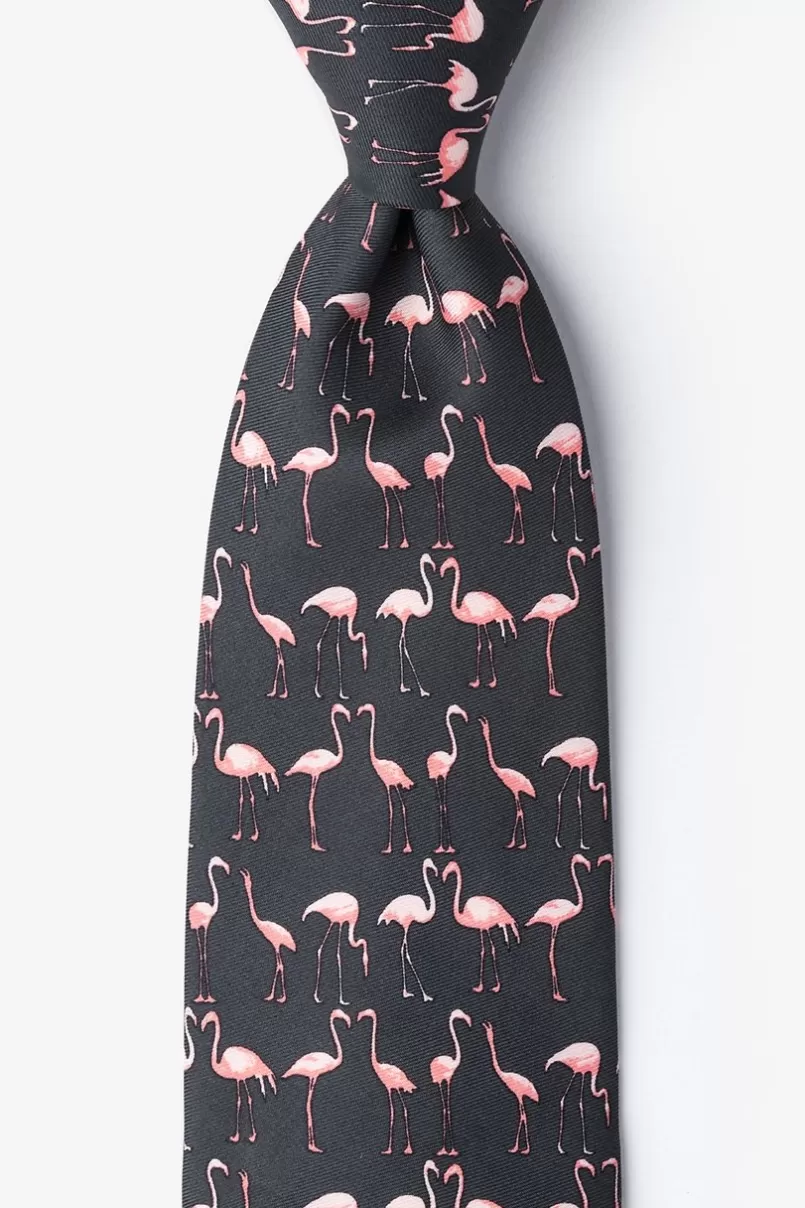 Ties Flamingo Black Tie New