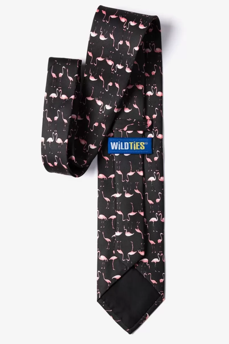 Ties Flamingo Black Tie New