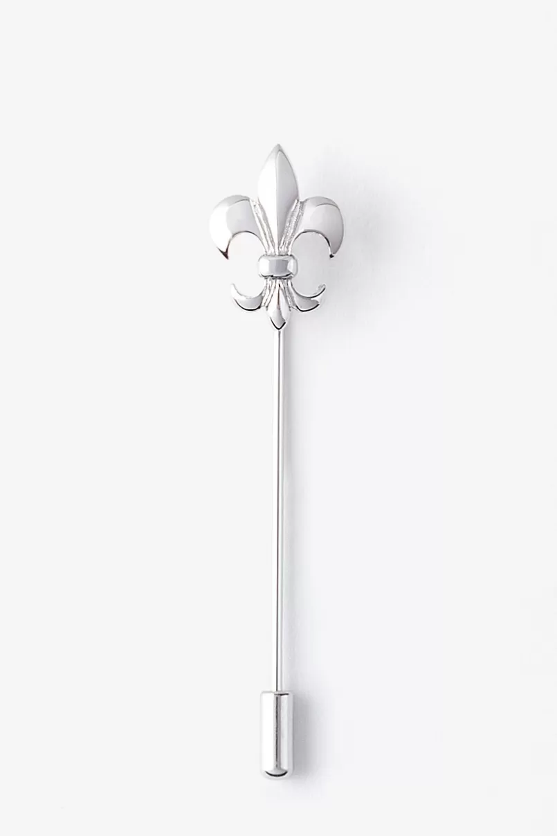 Ties Fleur De Lis Silver Lapel Pin Shop