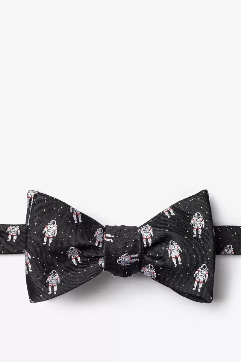 Ties Floating Astronauts Black Self-Tie Bow Tie Black&White Hot