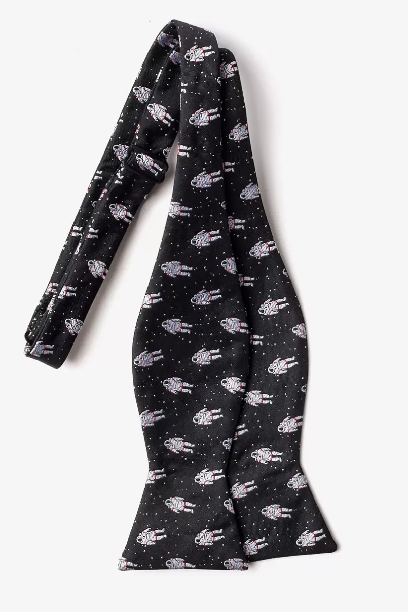Ties Floating Astronauts Black Self-Tie Bow Tie Black&White Hot