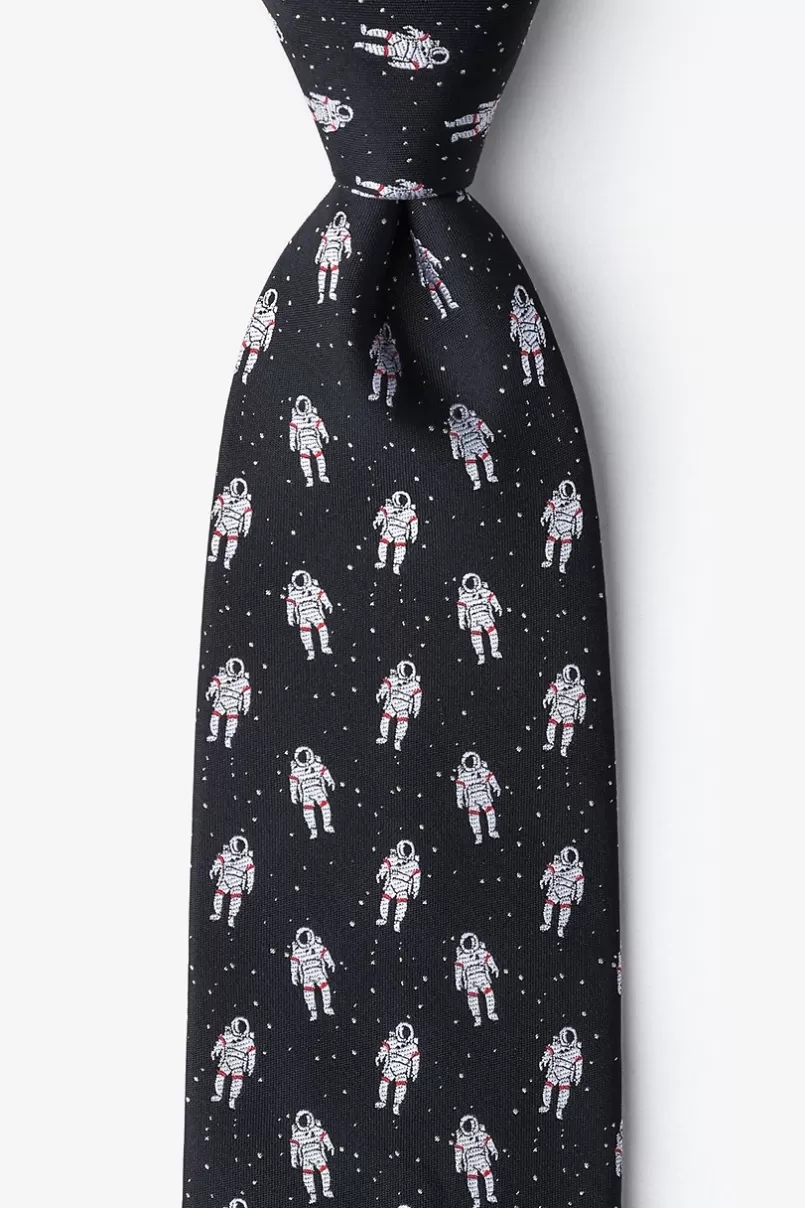 Ties Floating Astronauts Black Tie Black&White Fashion